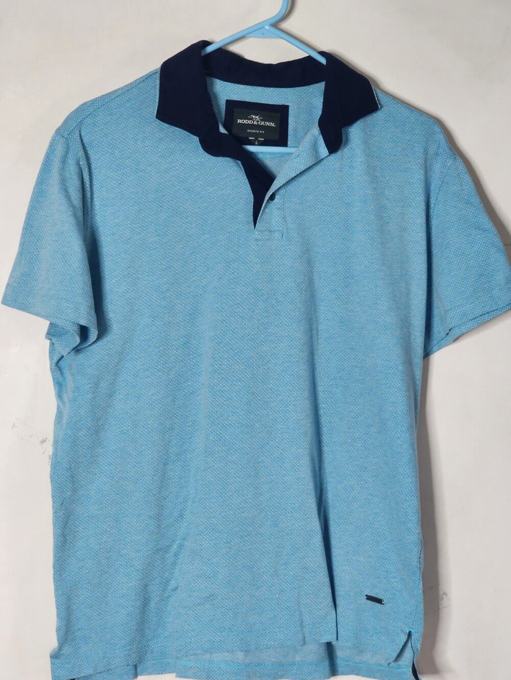 Rodd & Gunn Light Blue Polo with Navy Contrast Collar